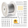 1/8 Inch 7x7 Strand T304 Stainless Steel Braided Aircraft Cable 100FT With 124 Accessories