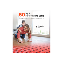 50 Sq.ft 120V Heated Floor Mat System With Decoupling Membrane & Alarm SHHC-600