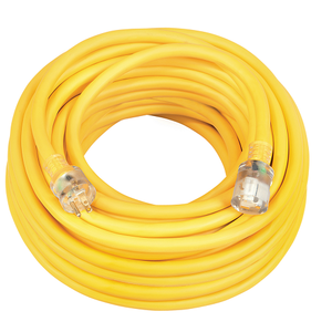 50"Ft Extension Cord Yellow 14/3 SJEOOW Outdoor Cold Weather With Power Light Indicator 1488SW0002 (Pack Of 3)