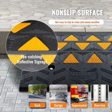 6" Rise, 15T Capacity Heavy-Duty Rubber Curb Ramp for Forklifts, Trucks, Buses, Cars, Wheelchairs & Bikes