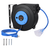 30ft Retractable Extension Cord Reel 16AWG/3C SJTOW Power Cord Blue