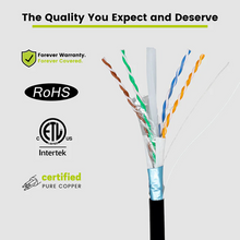 Shielded Cat6A Direct Burial Ethernet Cable 500FT