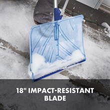 18-inch Strain-Reducing, Shatter-Resistant Polycarbonate Snow Shovel with Spring-Assisted Handle