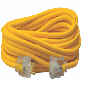 100"Ft Extension Cord Yellow 14/3 SJEOOW Power Light Indicator Outdoor Cold Weather 1489SW0002 (Pack Of 2)