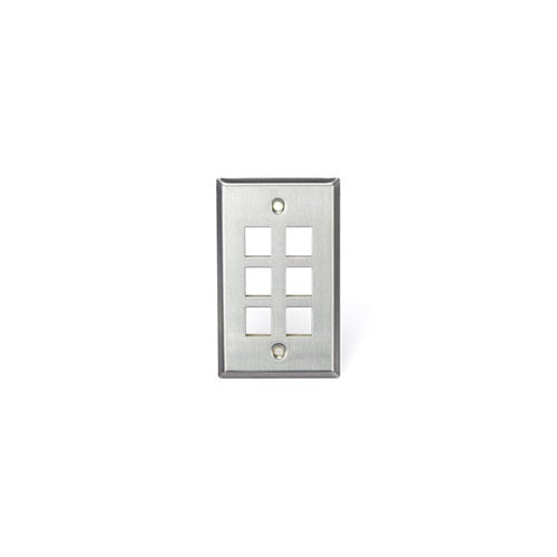Stainless Steel QUICKPORT Wallplate 6-Port 43080-1S6