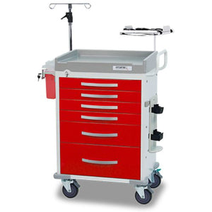 Medical Cart Rescue Emergency Room Six Red Drawers Series Detecto RC333369RED-L
