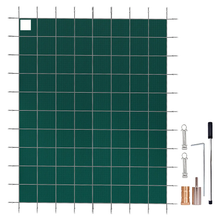 20 x 42 ft Inground Pool Safety Cover – Mesh PP Winter Cover, Triple-Stitched, Green, Hardware Included (No Tray)