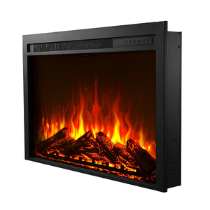 26 Inch Electric Fireplace Insert Wall-Mounted Recessed Heater 750W/1500W with Remote Control