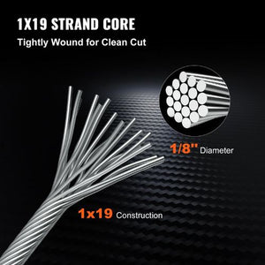 1/8 Inch 1x19 Strand 316 Stainless Steel Braided Aircraft Cable 500FT