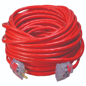 100"Ft Red Extension Cord 14/3 Sjtw Outdoor Power Light Indicator 2489SW8804 (Pack Of 2)