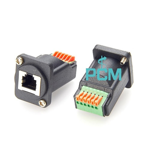 D-Type Feedthrough RJ12 6P6C to Terminal Block Connector PCM-0488 (Pack ...