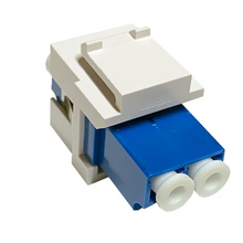 LC Duplex Single Mode Fiber Keystone Jack Adapter White IN1-4414/LC/WH