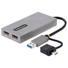 USB to Dual HDMI Adapter, USB A/C to 2x HDMI Displays (1x 4K30Hz, 1x 1080p)