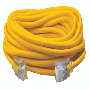 50"Ft Extension Cord Yellow 12/3 SJEOOW Power Light Indicator Outdoor Cold Weather 1688SW0002 (Pack Of 2)