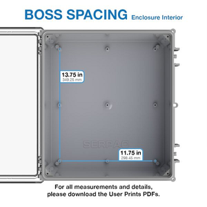 17.75" x 16.27" x 7.13" Boss Spacing Industrial Enclosure I622HL,TCBG