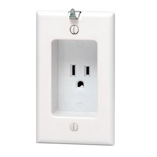 15 Amp 1-Gang Recessed Single Outlet/Receptacle 688-W