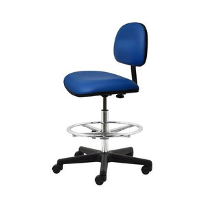 24" H - 34" H Bench Height Vinyl Chair No Arms PL10-V-BLUE-211 Blue