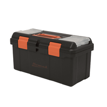 16" Black Plastic Toolbox with Beveled Lid BK00116004 (Pack of 30)