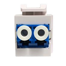 LC Duplex Single Mode Fiber Keystone Jack Adapter White IN1-4414/LC/WH