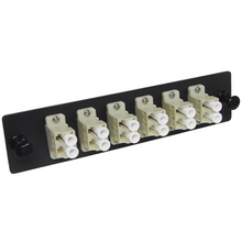 6-Port Multimode Fiber Adapter Panel with LC Duplex Couplers and Flanges FB24-2611LCB12