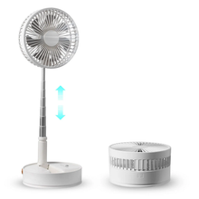 8 Inch Foldable Oscillating Standing Fan with Remote Control, 4-Speed Adjustable, Portable Desk Fan, 7200mAh Rechargeable USB