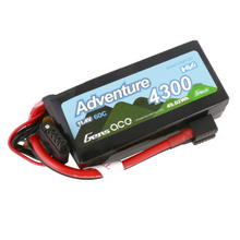 Gens Ace 4300mAh 3S1P 11.4V Adventure High Voltage G-Tech Lipo Battery With Deans And XT60 Adapter GEA433S60T3GT