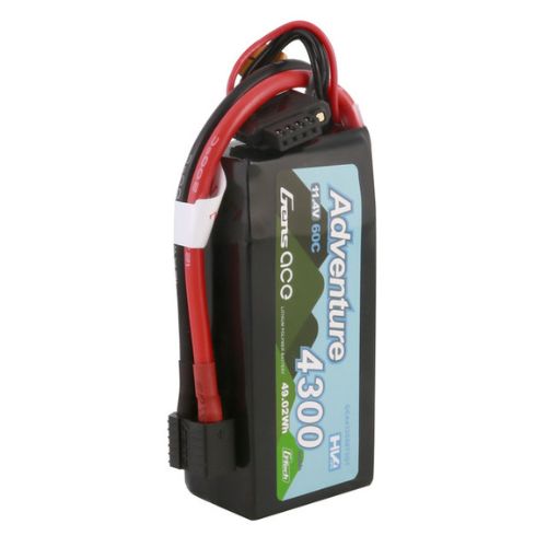 Gens Ace 4300mAh 3S1P 11.4V Adventure High Voltage G-Tech Lipo Battery With Deans And XT60 Adapter GEA433S60T3GT