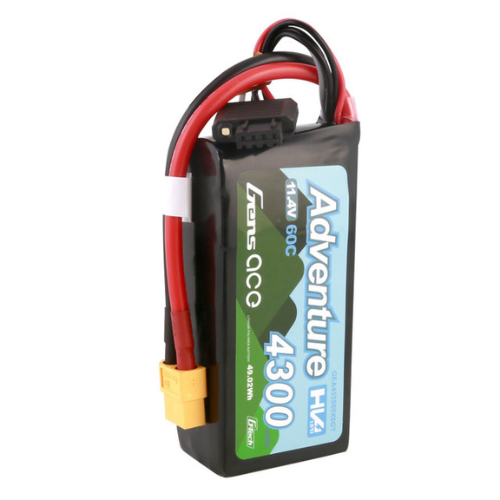 Gens Ace 4300mAh 3S1P 11.4V Adventure High Voltage G-Tech Lipo Battery With XT60 Plug GEA433S60X6GT