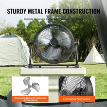 12 Inch Cordless High-Velocity Fan – Portable, Quiet, Stepless Speed Control, 360° Manual Pivot, Heavy-Duty Metal Industrial Floor Fan