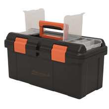 16" Black Plastic Toolbox with Beveled Lid BK00116004 (Pack of 30)