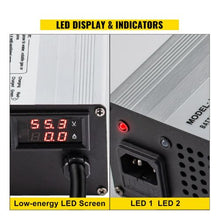 15Amp 48V Aluminum Alloy 3-Pin Round Plug LED Indicator Golf Cart Battery Charger