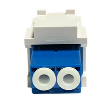 LC Duplex Single Mode Fiber Keystone Jack Adapter White IN1-4414/LC/WH