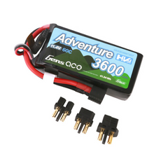 Gens Ace 3600mAh 3S1P 11.4V Adventure High Voltage G-Tech Lipo Battery With Deans And XT60 Adapter GEA363S60T3GT