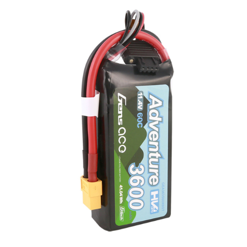 Gens Ace 3600mAh 3S1P 11.4V Adventure High Voltage G-Tech Lipo Battery With XT60 Plug GEA363S60X6GT