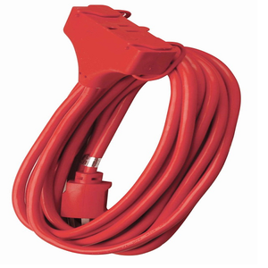 25"Ft Red Extension Cord 14/3 Sjtw Tritap Outdoor 4217SW8804 (Pack Of 7)