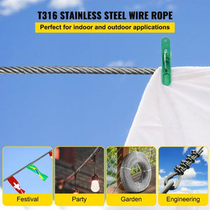 1/8 Inch 7x19 Strand Stainless Steel Braided Aircraft Cable 100FT