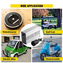 15Amp 48V Aluminum Alloy 3-Pin Round Plug LED Indicator Golf Cart Battery Charger