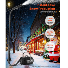 1300W Silent Snow Making Machine Portable Snowflake Maker with Wireless Remote