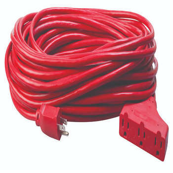 Cable de extensión rojo Tritap para exteriores, 100 pies, 14/3 SJTW, 4219SW8804 (paquete de 6) 
