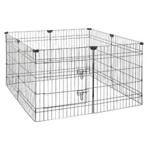 Dog Playpen 30" 8-Panel Foldable Metal Fence with Door Cover & Pad Black