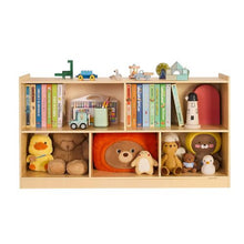 45-Inch Montessori Bookshelf 5-Section Toy Storage Organizer for Kids Daycare Furniture (Brown)