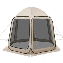 10 x 9.2 ft Pop-Up Screen Tent 4–8 Person Screened Canopy Shelter with Netting Sides Stakes & Carry Bag – (Beige)