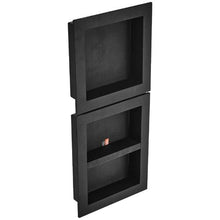 16 x 16 & 16 x 20 Inch Recessed Shower Niche Triple Shelf Waterproof Ready for Tile (Black)
