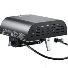 Outdoor Pizza Oven 12" Propane Gas Pizza Maker with Electric Rotation Pizza Stone & Carry Bag (Black)