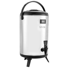 3.2 Gallon Stainless Steel Insulated Beverage Dispenser with Spigot & Temp Display (Silver)