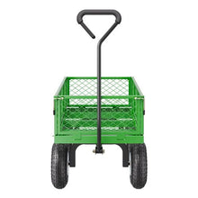 680 LBS Steel Garden Cart Heavy-Duty Utility Wagon with 10" Tires & Removable Mesh Sides