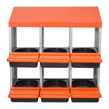 2-Tier Chicken Nesting Box 6-Compartment Roll-Out Egg Box for Hens Ducks & Poultry