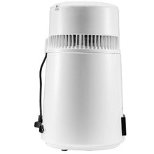 1.1 Gal Water Distiller 750W 0.3 Gal/H Stainless Steel Countertop Maker with Timer Temp Display Plastic Carafe Cleaning Powder & 3 Carbon Packs - White