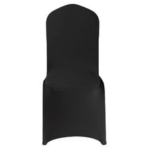 100PCS Stretch Spandex Chair Covers Flat-Front Polyester Slipcovers for Wedding Banquet & Dining Chairs (Black)