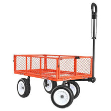 900 LBS Steel Garden Cart Heavy-Duty Wagon with 10" Tires & Detachable Panels